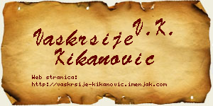 Vaskrsije Kikanović vizit kartica